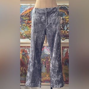 Anthropologie grey velvet cropped bootcut pants size 12